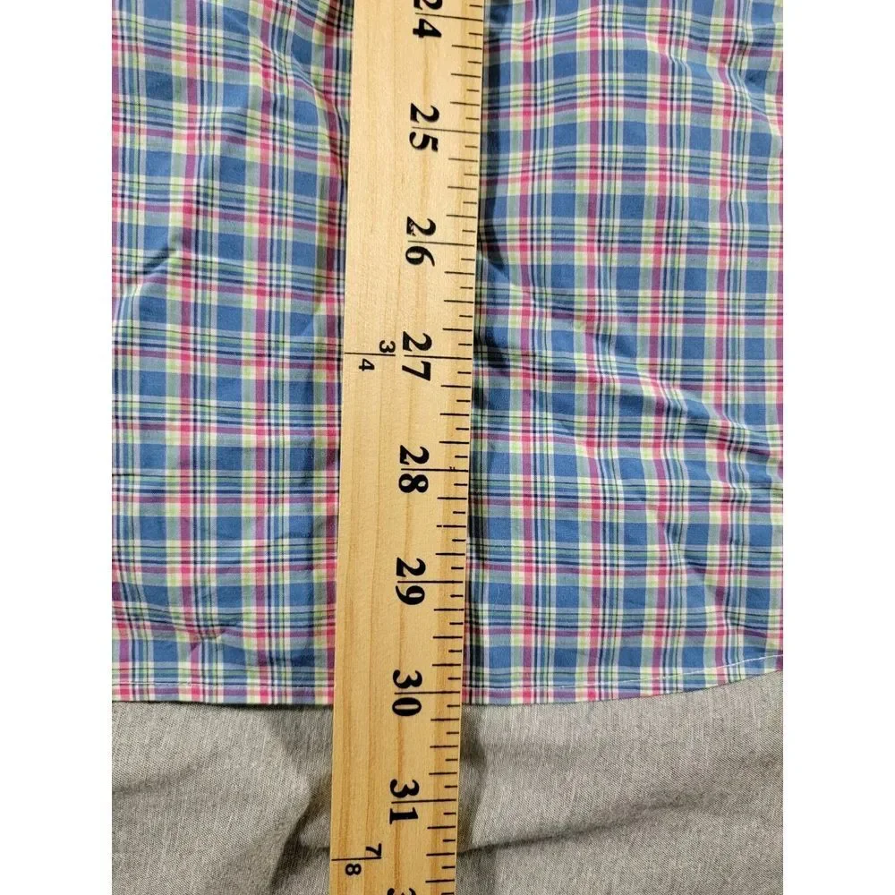 Ralph Lauren Men blue, green Plaid‎ button shirt, Medium, long sleeve, Pink Pony - Picture 3 of 7